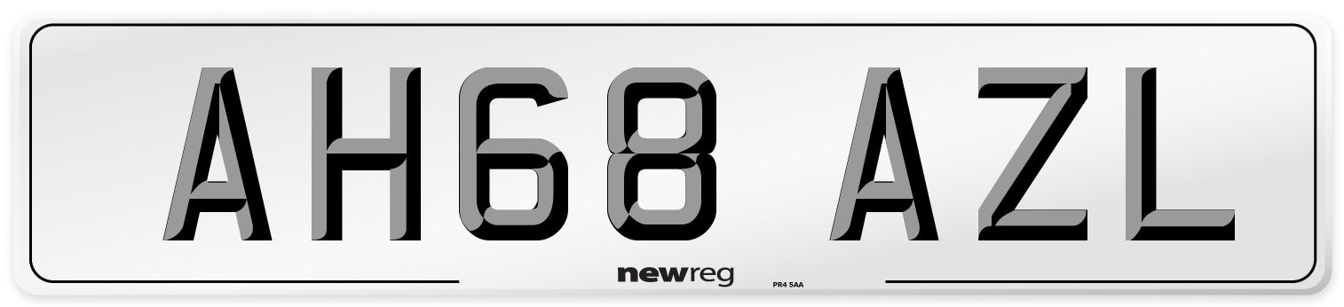 AH68 AZL Number Plate from New Reg